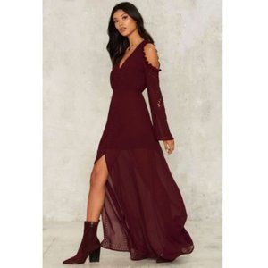 Foxiedox Brighton Cold Shoulder Lace up Maxi